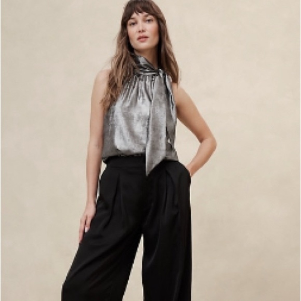 Banana Republic Shimmering Silver Blouse